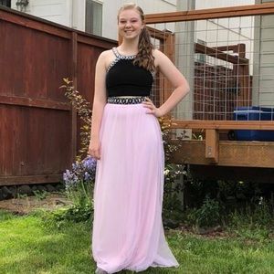 2 piece prom dress, laces in the back